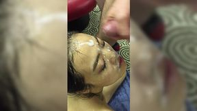 The Asian Cumdumpster - Cumslut Takes a Massive Bukkake facial