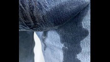 short piss in jeans