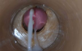 Precum Squirting in My Pussy Toy Camera in Vagina 4K. Extreme Close up!