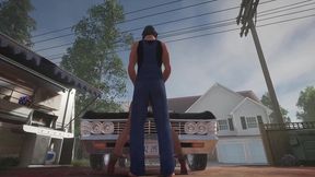trucker has sex on a chevy impala