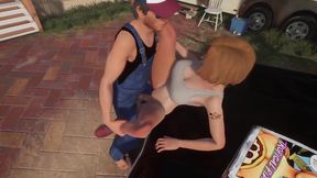 trucker has sex on a chevy impala