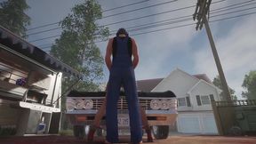trucker has sex on a chevy impala