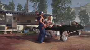 trucker has sex on a chevy impala