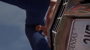 trucker has sex on a chevy impala