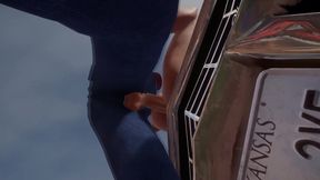trucker has sex on a chevy impala