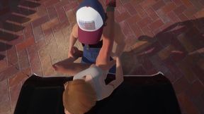 trucker has sex on a chevy impala