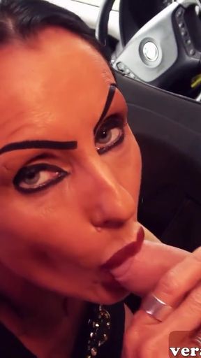 Jaw-dropping moment from "Risky Public Sex Date with german gothic milf in car"