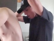 Preparing breakfast, and his ass 😈🥛💦🍆