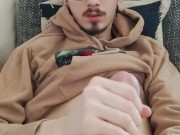 Jerking off and cum in my bed [Vertical version]