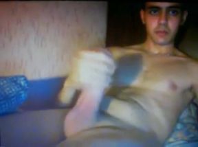 smooth turkish guy wanking huge thick cock on cam