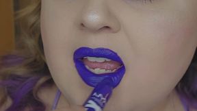 Get Ready for a Kiss: Glossy Purple Lipstick Application