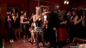 ”Four slaves submit at Halloween party”