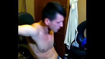 OnJonAI - stretching muscles on stool in Briefs AI montage