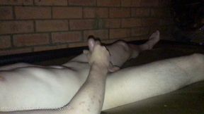 Wank and cum on gold waterbed again