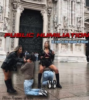 Public humiliation in front of the Duomo of Milan!