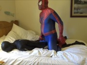 spiderman fucks and cums on his orca dummy