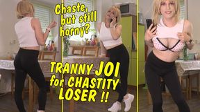 Chastity JOI from Tranny Girl for small penis Loser! Ruined Orgasm! GERMAN DEUTSCH