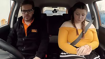 English BBW rides her driving instructors big fat cock