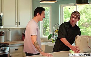 Jayden Marcos fucks his cooking teacher Calvin Banks