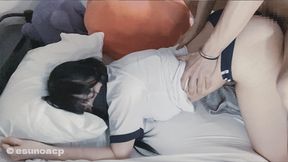 Blonde babe rips off sweatpants for hot, sweaty, wet BDSM roleplay!