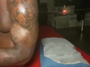 BLACK MUSCLE GOD NUDE WORKOUT BIG BLACK COCK