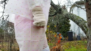 Outdoors Diaper Wetting with Transparent Rain Wear