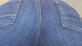 Stinky farts in tight blue jeans