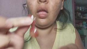 Chewing grapes