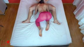 Throat Fuck & Ass Tease with Asian Teen in Tight Leggings - Tight Ass in Yoga Pants on Display During Amateur Deep Throat