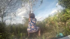 Sissy Slut Twerks Outdoor Dildo Fucks Ass Till Gushing Wreckage