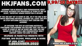 Hotkinkyjo extreme gape after anal fucking with huge red dildo from mrhankey &amp_ anal prolapse