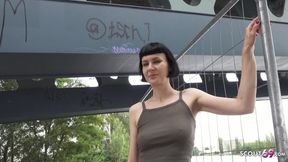 GERMAN SCOUT - Tall Skinny French Girl Delfine Dahlia Pickup and talk to Casting Fuck