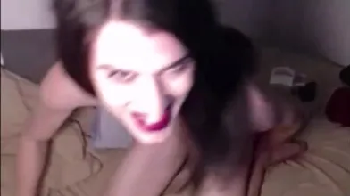 Masturbating Brunette Transsexual