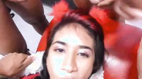 ”Latin Teen Gives Oral to Three Guys”