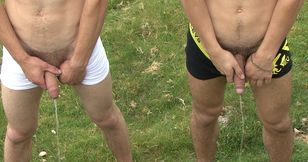 Nude blokes enjoy camping trip and endless fuck affairs