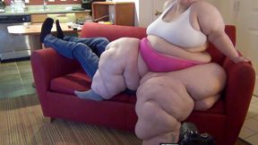 Bobbi Jo smashes him into the sofa