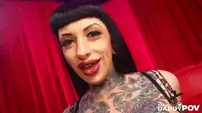 Petite tattooed Jessie Lee takes a giant dick in steamy session