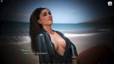 Teasing brunette strips down in sleek robe gameplay