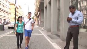 Perverse cuckold husband looks her wife ass fucked by a black cock