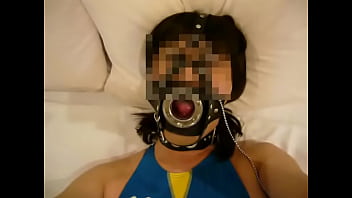 japanese crossdresser swimswit mouth gag1