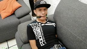 18-Year-Old Cutie Gets Tickled All Over His Super Ticklish Body. Especially His Soft Feet Are Very Ticklish. To Punish The Boy Even More He Also Gets Gagged & Blindfolded. Watch Him Squirm!