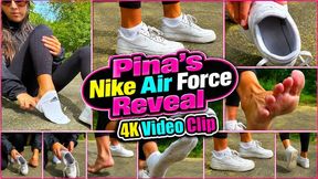 4K clip | Pina Presents Her Nike Air Sneakers – White One-Day Worn Socks, Close-Up Shoe Details & Barefoot Reveal copy