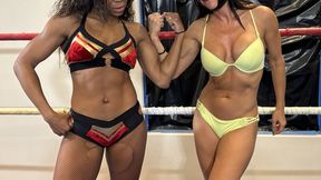 Women's Wrestling: Cocoa & Masked Temptress Punish Each Other's Abs!!