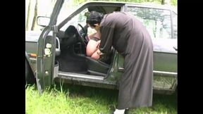 Sex Car for Busty Masked Wife Mil Fucked and Cumshot Inside Pussy by Big Amateur Cock