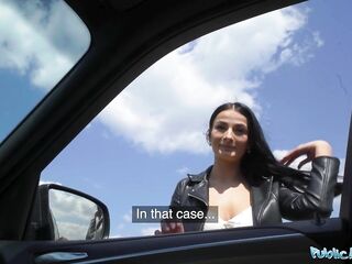 Public Agent Hitchhiker gets picked up and has sex with a stranger