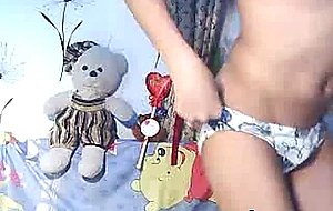 Tranny strips and masturbates