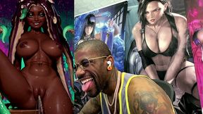 tight bald ebony pussy ass marina pissing all over the place, ai generated