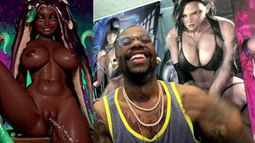 tight bald ebony pussy ass marina pissing all over the place, ai generated