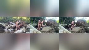 mulekes nadan na cachoeira e acabam trepando na beira do rio 2