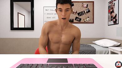 Redhead coed teases brother under desk with tiny joystick